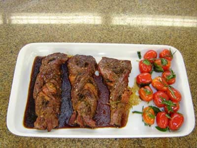 Trança de filé mignon e presunto