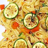 Macarrão com Abóbora e Abobrinha