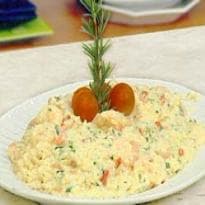 Arroz com Camarão ao Creme de Queijo