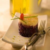 Repolho roxo gratinado com queijo parmesão