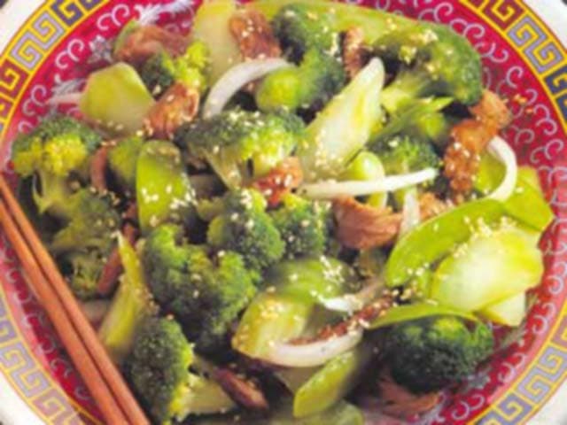 Carne e Brócolis Fritos