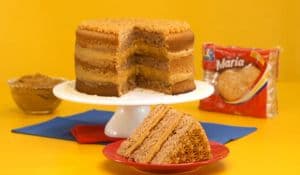 Bolo de Churros com Biscoito Maria