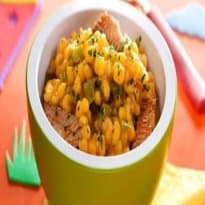 Cozido de canjica amarela com sardinha