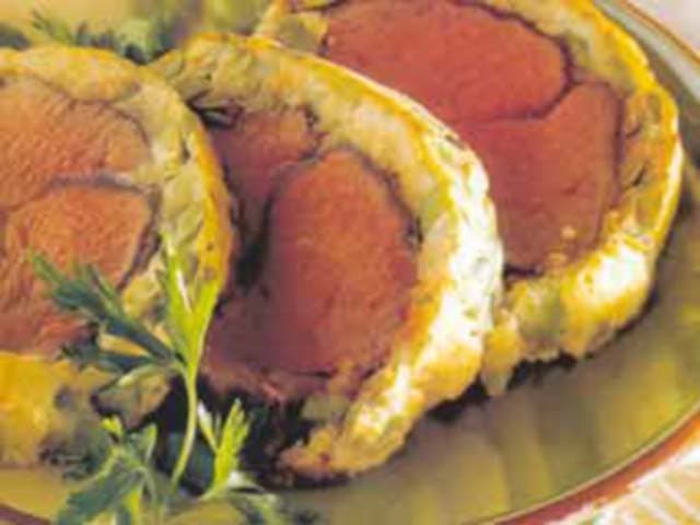 Filé em crosta bicolor