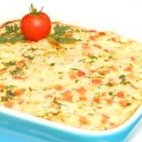 Omelete assado de arroz