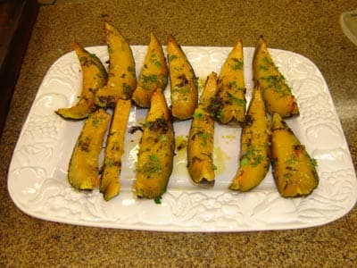 Fatias de abóbora agridoce