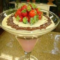 Mousse branco e rosa