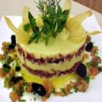 Torta de Batata Recheada com Carne de Sol