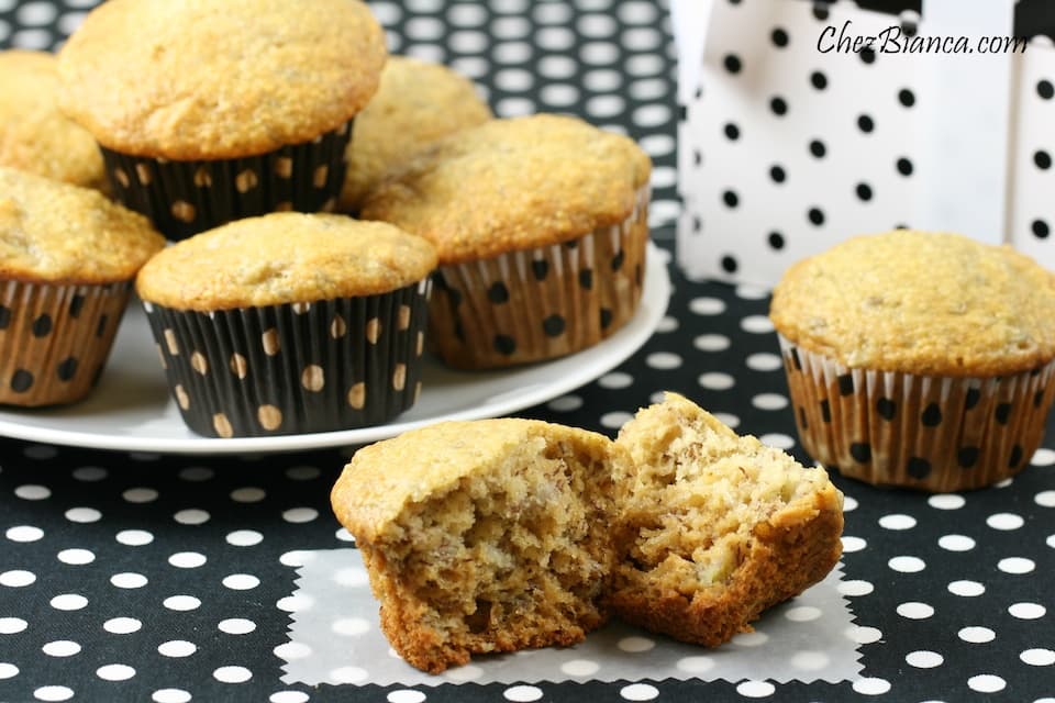 Muffins de banana com mel