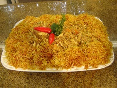 Trigão com frango e cabelinho de anjo