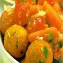 Almôndega de Soja com Ragu de Cenoura