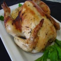 Frango assado com abacaxi