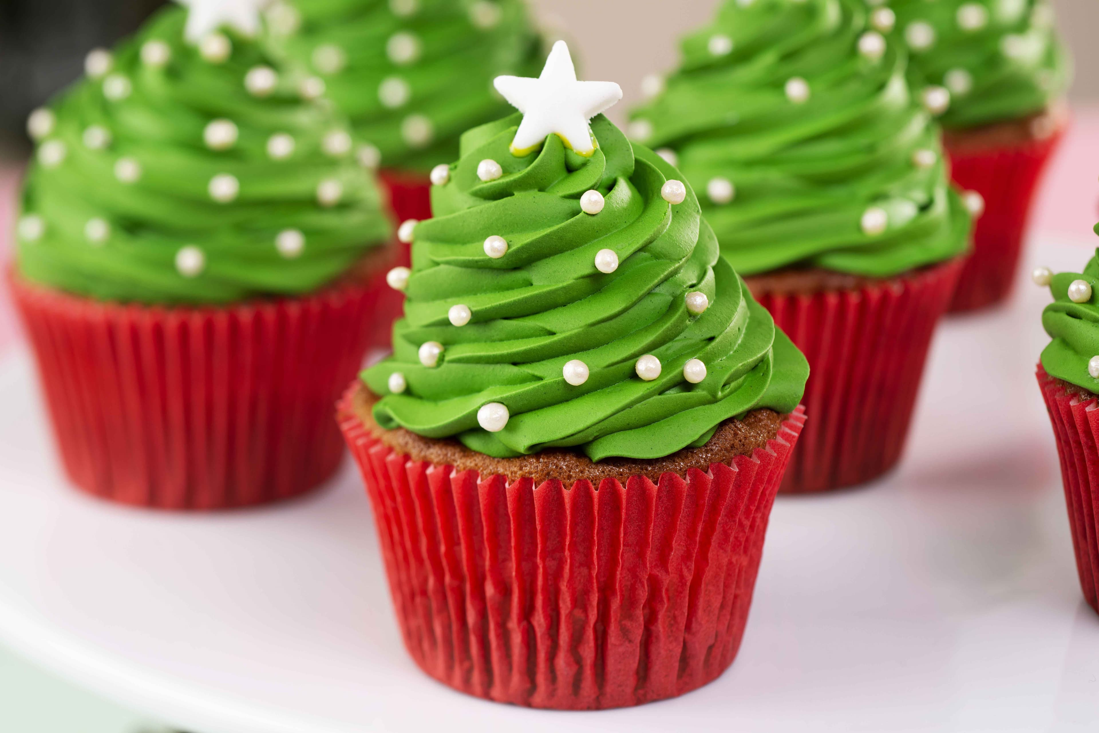 Cupcake de Árvore de Natal
