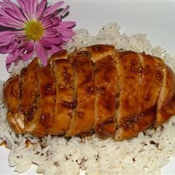 Frango assado com molho teriyaki