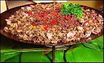 Arroz Preto com Umbigo de Banana