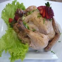 Frango com molho de morango