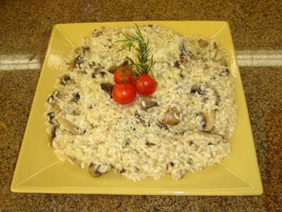 Risoto com shitake e cogumelos Paris