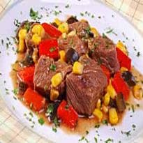 Carne de Panela Com Berinjela e Milho