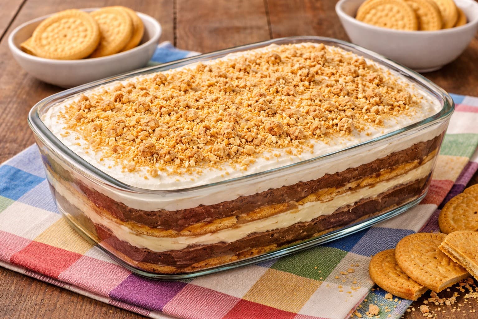 Torta de Bolacha aos 3 Cremes