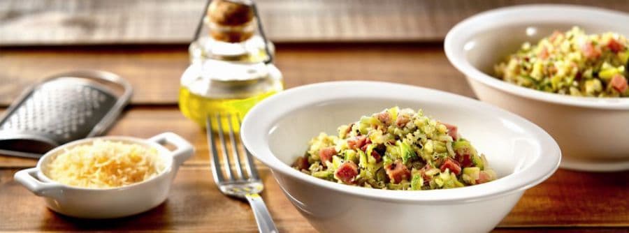 Risoto de Abobrinha com Peito de Peru