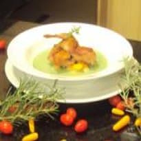 Codorna com Creme de Ervilha do Edu Guedes