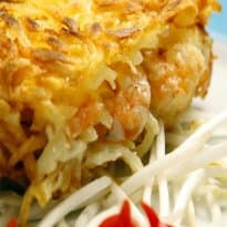 Batata rosti recheada com camarão