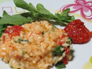 Risoto de Rúcula com Tomates Secos