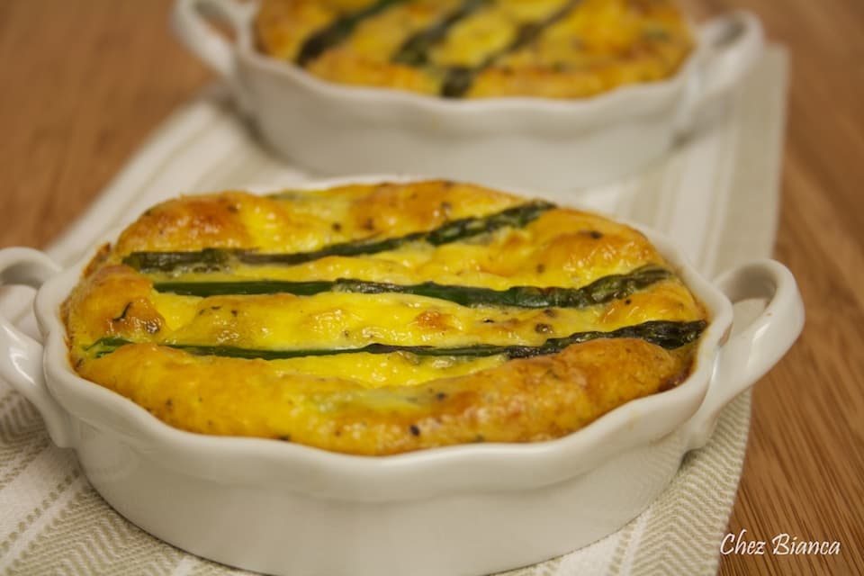Quiche de camarão com aspargos