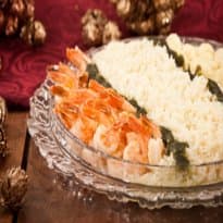 Camarões ao Champagne e Maçãs Verdes