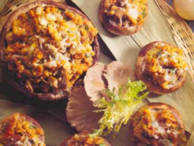 Cogumelos Recheados com Siri