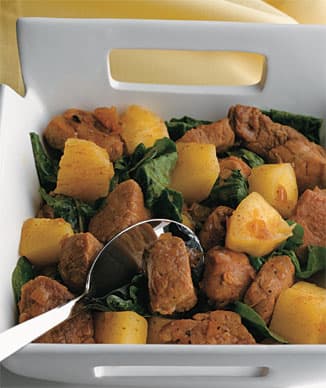 Mignon de porco com mandioca