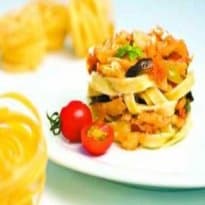 Macarrão nobre com bacalhau