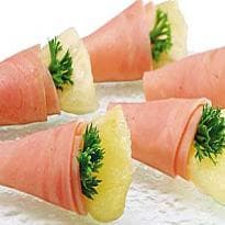 Rolinhos de Presunto e Abacaxi