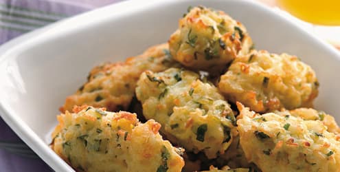 Bolinho de arroz com escarola