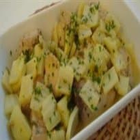 Postas de peixe com erva-doce e laranja