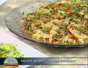 Salada de Lentilha com Bacalhau