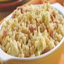 Arroz com calabresa e couve-flor