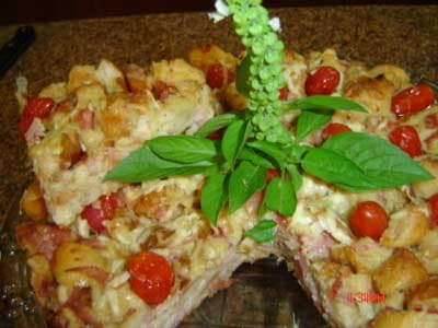 Torta salgada de sobras de pão