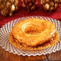 Pudim de Damasco com Crocante de Avelãs