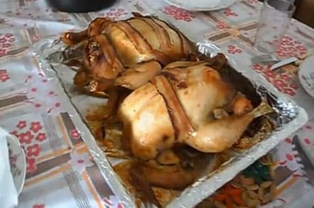 Frango Assado com Bacon e Farofa