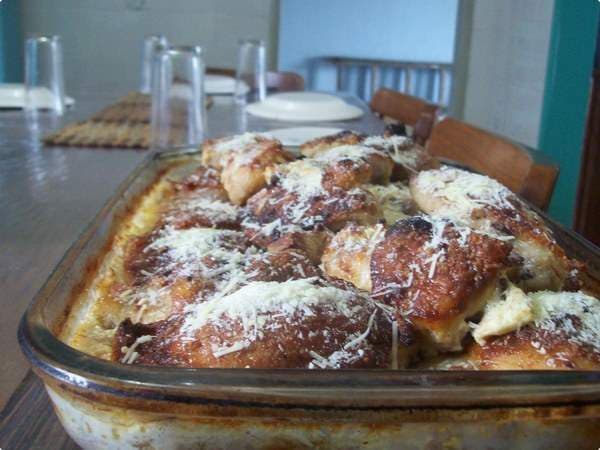 Frango assado no leite