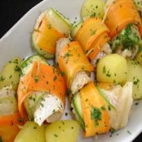 Filé de Peixe com Abobrinha e Cenoura