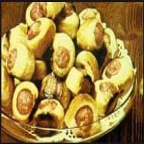 Folhados de salsicha