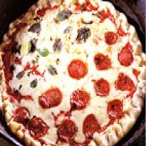 Pizza frita com massa da boa