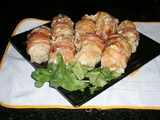 Frango enrolado com banana