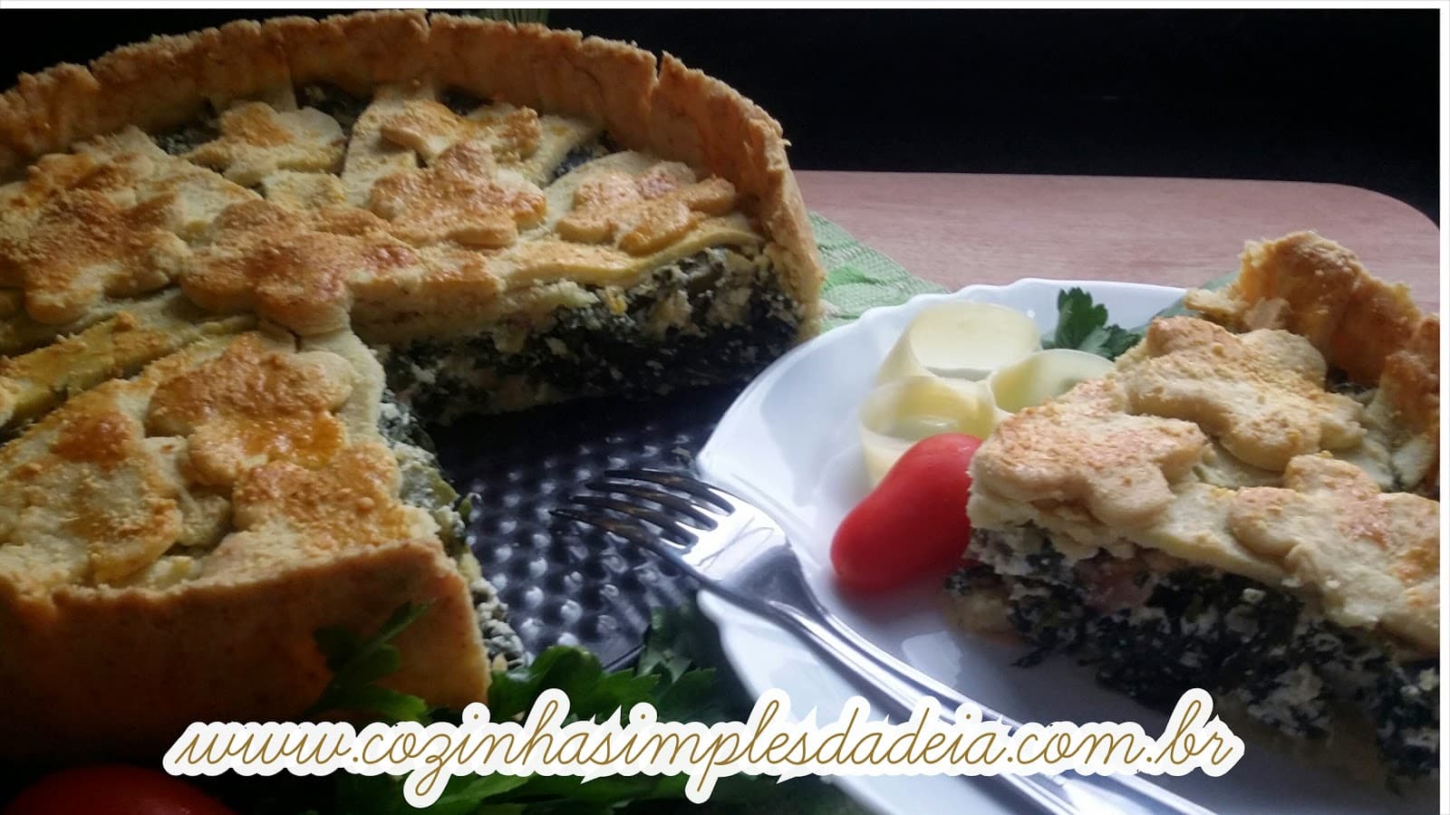 Torta de Escarola, Ricota e Bacon