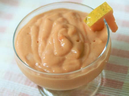 Pudim de taça de mamão