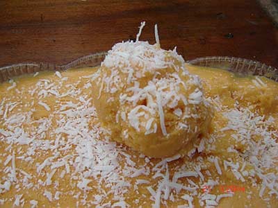 Sorvete de abóbora com coco