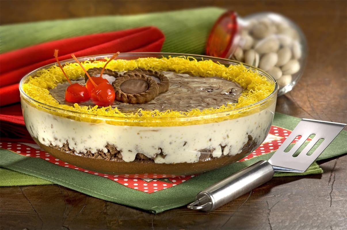 Mousse Mesclado de Chocolate com Pistache