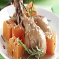 Coxas de Frango Assadas com Abóbora